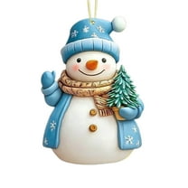Mecorevxz 3.15" Christmas Acrylic Flat Ornaments-Cute Snowman Christmas Pendants Suitable for Christmas Tree Hanging Decorations,Christmas Gifts