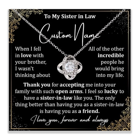 To My Sister In Law Necklace, Sister In Law, Sister In Law Birthday Necklace, Sister In Law, Sister In Law Wedding Necklace, Sister In Law Mother'S Day #1164, White Love Knot Necklace