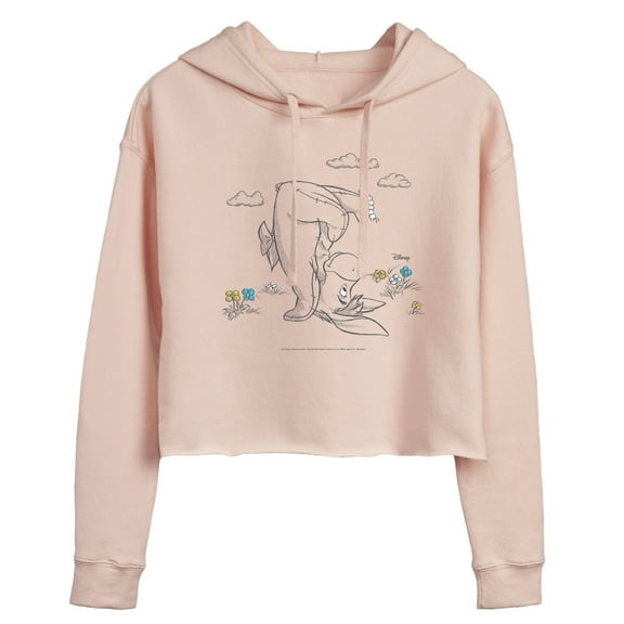 Disney - Eeyore With Caterpillar - Juniors Cropped Pullover Hoodie