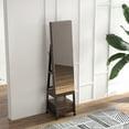 thumbnail image 4 of 360° Swivel Jewelry Armoire Cabinet with Lockable Full-Length Mirror - Large Storage, Rear Shelves, Bottom Drawer, Built-in Makeup Mirror - Standing Organizer, Vintage Color, 4 of 8
