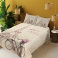 thumbnail image 3 of Ambesonne Paris Fitted & Top Sheet Set with Shams, French Eiffel Tower, Beige, 3 of 5