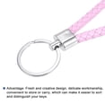 thumbnail image 3 of Uxcell PU Keyring Woven Lanyard Straps Braided Leather Keychain, Pink 2 Pack, 3 of 5