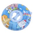 thumbnail image 4 of Anillo de asiento de flotador de natación inflable para bebé con asas de seguridad Anillo de piscina de patrón lindo para niños pequeños azul, 4 of 9