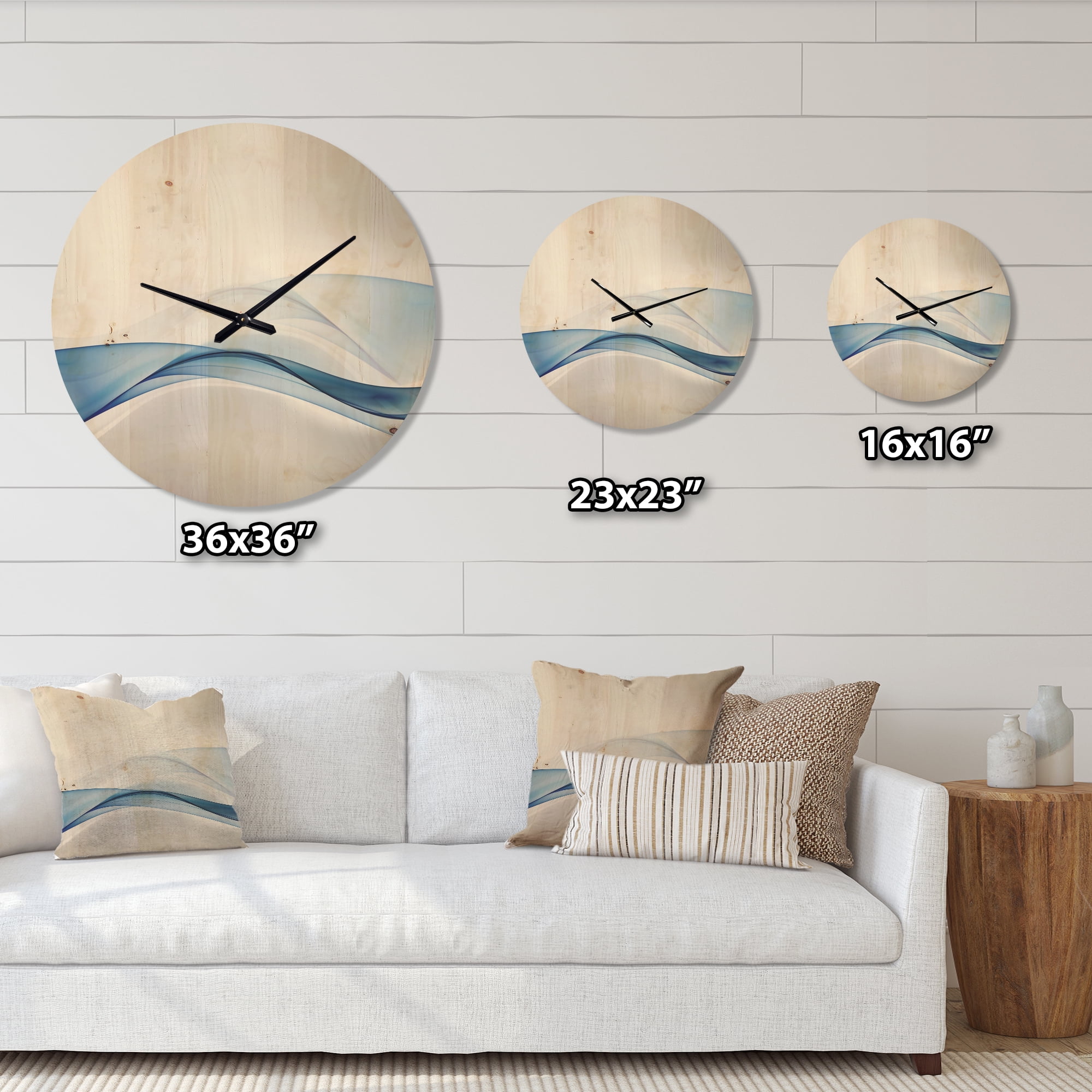 Designart 'Fractal 3D Wave of Water Splash ' Modern Wood Wall Clock