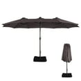 thumbnail image 3 of Mondawe 15ft Patio Umbrella Rectangular Outdoor Market Umbrella with Base and LED Lights Coffee, 3 of 7