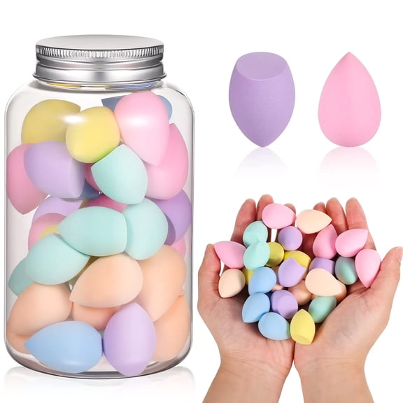 Mini Makeup Sponge Multi Colored Beauty Sponges Professional Foundation Sponge Super Soft Facial Makeup Tools for Foundation, Powder, Liquid-40Pcs