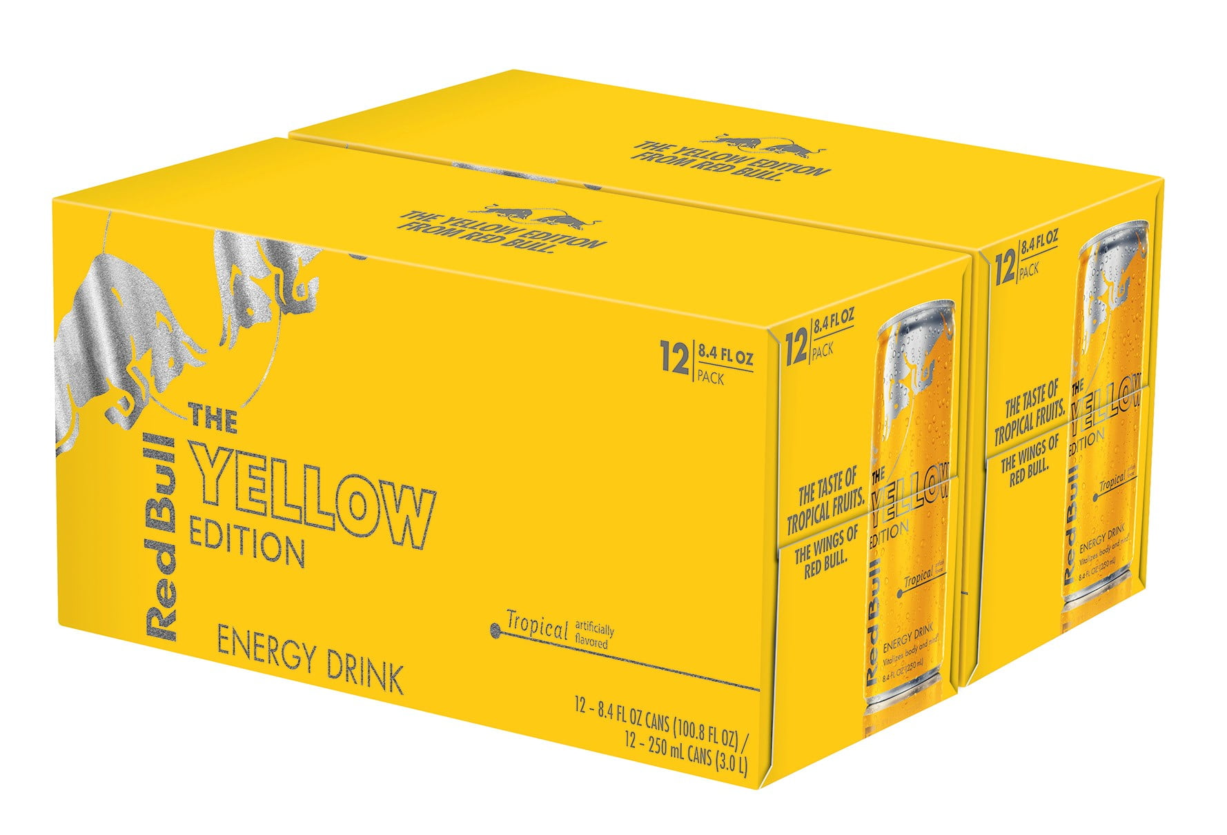 (24 Cans) Red Bull Energy Drink, Tropical, 8.4 Fl Oz, Yellow Edition (2 Packs of 12)