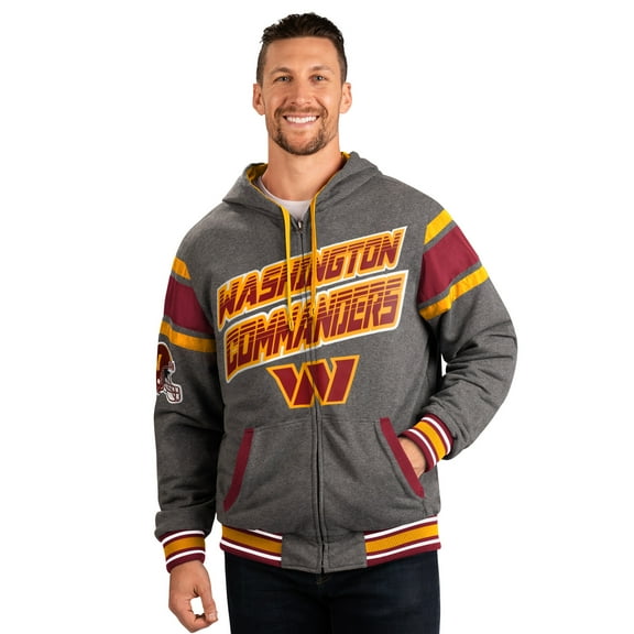 Men's G-III Sports by Carl Banks Burgundy/Gray Washington Commanders Extreme Full Back Reversible Hoodie Full-Zip Jacket