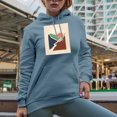 thumbnail image 2 of Aesthetic Minimalism Boho Sun & Mountains Art Merch Gift, Light Blue Hooded Sweatshirt or Hoodie, Small, 2 of 5