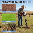 thumbnail image 6 of 63CC Gas Powered Post Hole Digger with Alloy Steel Auger, 30 Inch Digging Depth, Replaceable Drill Point, Labor Saving Earth Auger for Fence Post, Tree Planting, Garden and Farm Digging, 6 of 8