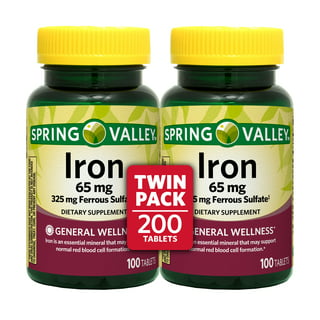 Nature Made Iron 65 mg (325 mg Ferrous Sulfate) Tablets, Dietary  Supplement, 190 Count 