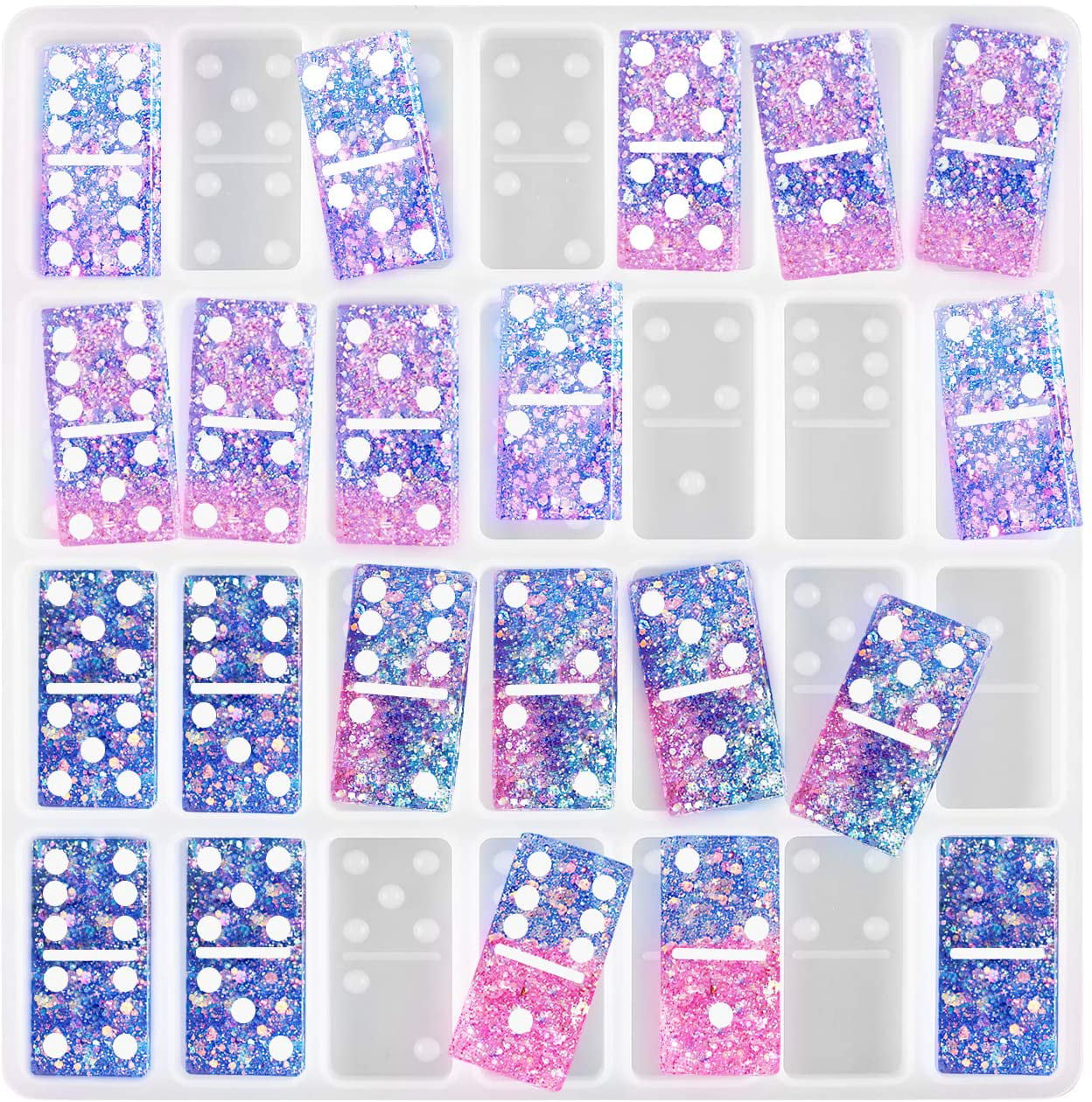 Silicone Dominoes Game Toy Making Mold Resin Epoxy Craft DIY Mould Casting A8Y9 