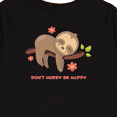 thumbnail image 4 of Inktastic Don't Hurry Sloth Girls Long Sleeve Toddler T-Shirt, 4 of 5