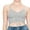 Gray, variant on FashionMille Women Drawstring Front Ruched Spaghetti Strap Merrow Hem Rib Jersey Cami Crop Top - Made in USA
