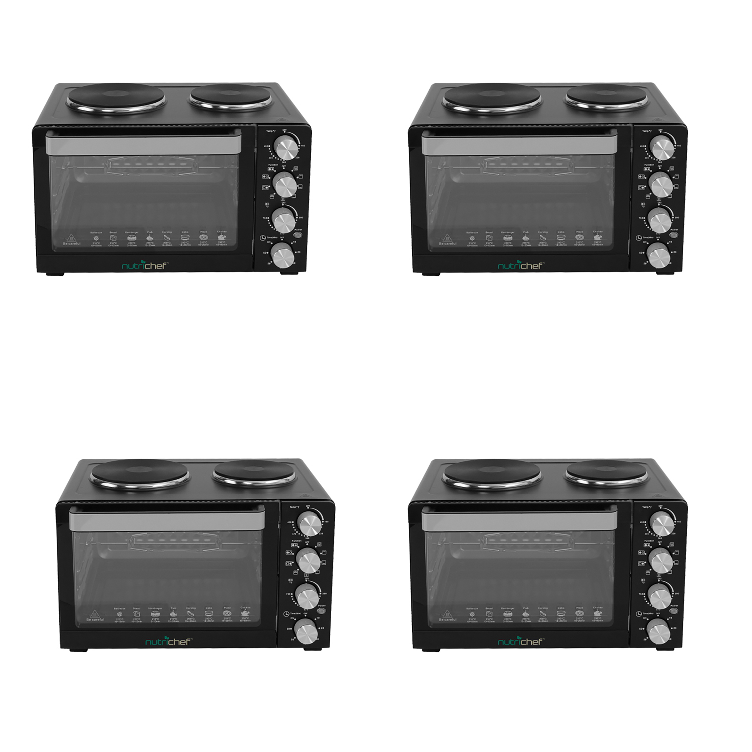 NutriChef Kitchen Countertop Convection Oven Cooker with Warming Plates