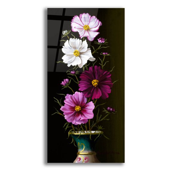 Epic Art 'Four Cosmos' by Christopher Pierce, Acrylic Glass Wall Art, 12"x24"
