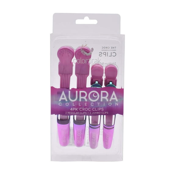 Colortrak Pinzas tipo cocodrilo de la colección Aurora 2 tamaños gigantes 2 tamaños estándar Empuñaduras ergonómicas y cómodas Diseño de doble bisagra que combina con otros productos de la colección A
