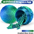 thumbnail image 2 of 3D Printing Toys - 12" 3D Printed Dragon&Egg Cool 3D Printed Articulated Crystal Dragon Toy for Ages 8+ (Laser Blue), 2 of 6