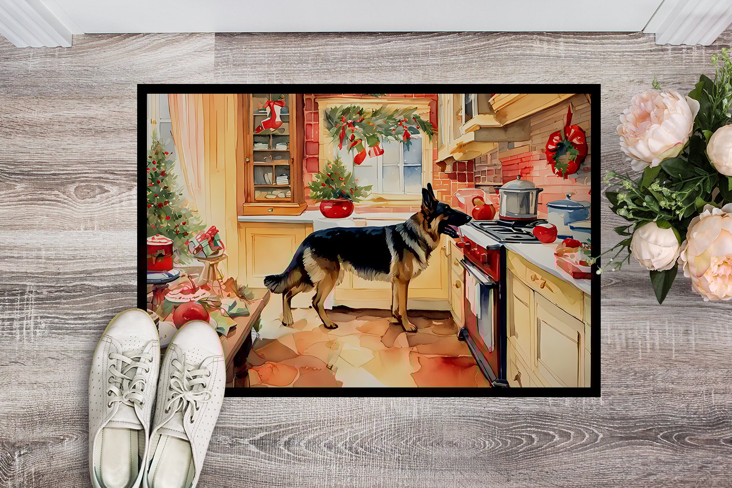 thumbnail image 5 of Carolines Treasures DAC3796MAT 18 x 27 in.  German Shepherd Christmas Cookies Doormat, 5 of 6