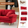 thumbnail image 6 of Rophefx 114" Modular Sectional Sofa,Velvet U Shaped Sectional Sofa Couch with Chaise Lounge,Ottoman &Gold Legs 4 Deep Seater Sofa for Living Room Bedroom Apartment,Red, 6 of 10