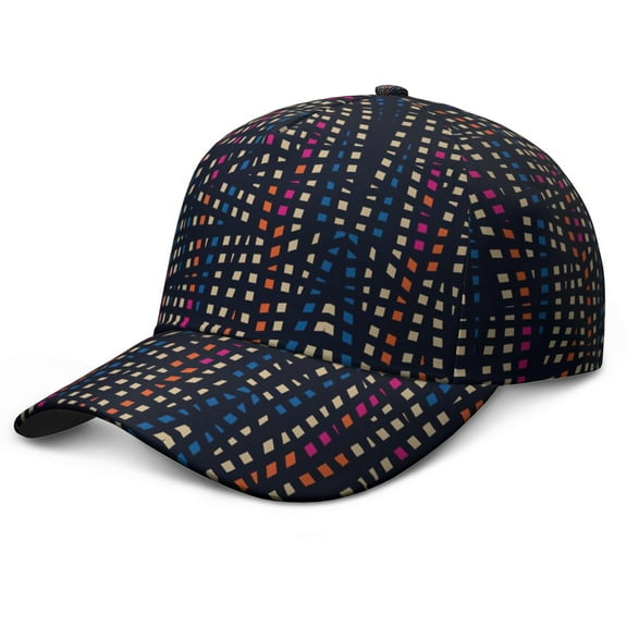 Geometric Pattern Baseball Cap, Adjustable Washed Hat with Lightweight Breathable Fabric, Unique Pop Art Performance Hat for Outdoor Sports and Casual Daily Wear