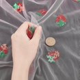 thumbnail image 3 of 2Yard 64.4 Inch Width Embroidered Strawberry Mesh Lace Fabric Beading Sequin Sewing Lace Trim Fabrics Embroidery Applique Ribbons for DIY Handmade Clothing Accessories Embellishments Pink, 3 of 7
