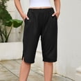 thumbnail image 4 of Livrdious Bermuda Shorts for Women High Waisted Wide Leg Loose Fit Shorts Womens Summer Linen Shorts with Pockets, Knee Length, S–5X, 4 of 8