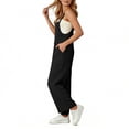 thumbnail image 5 of Jumpsuits for Women Oversized Spaghetti Strap Bohos Wide Leg Overalls Womens Summer Casual Solid Loose Fits Lightweight Comfy Rompers with Pockets, 5 of 7