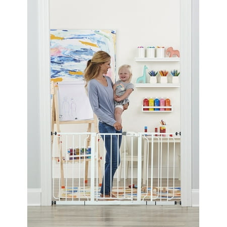 Regalo 56-Inch Extra WideSpan Walk Through Baby Gate, Bonus Kit, Includes 4-Inch, 8-Inch and 12-Inch Extension, 4 Pack of Pressure Mounts and 4 Pack of Wall Cups and Mounting Kit