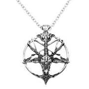 New Large Goat Of Mendes Pentagram Satanic Baphomet Pagan Wicca Pendant Necklace