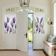 thumbnail image 2 of Elegant Tulip Door Curtains for Door Window, French Sidelight Front Back Door Curtains With Tieback, Purple White Botanical Long Tree Leaves Kitchen Rod Pocket Drapes Panel, 54"x40", 2 of 6