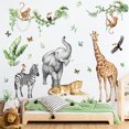 thumbnail image 1 of Adhesivos de pared Supzone Jungle Safari con animales para decoración de habitación infantil, 1 of 8
