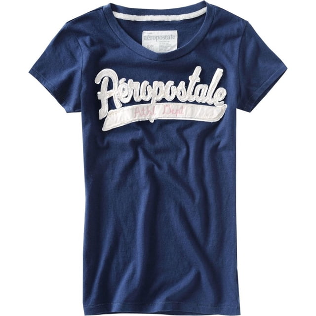 Aeropostale Camiseta atlética gráfica para mujer, azul, extra pequeña