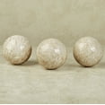 thumbnail image 2 of Cambria Ivory Beige Marbled Orbs Sphere Balls 4 inches diameter for Centerpiece Bowl and Tray Displays Set of Three Orbs Only, 2 of 4