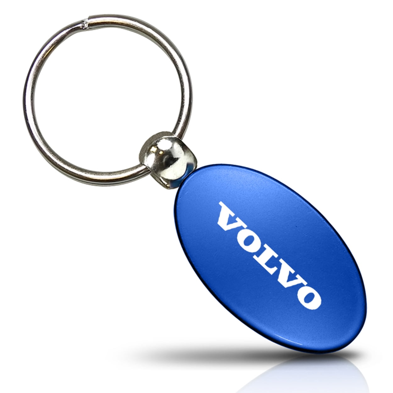 volvo blue aluminum oval key chain