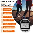 PINGKO Pedometer & Step Tracker, Portable Device for Walking with Large LCD Display, Clip to