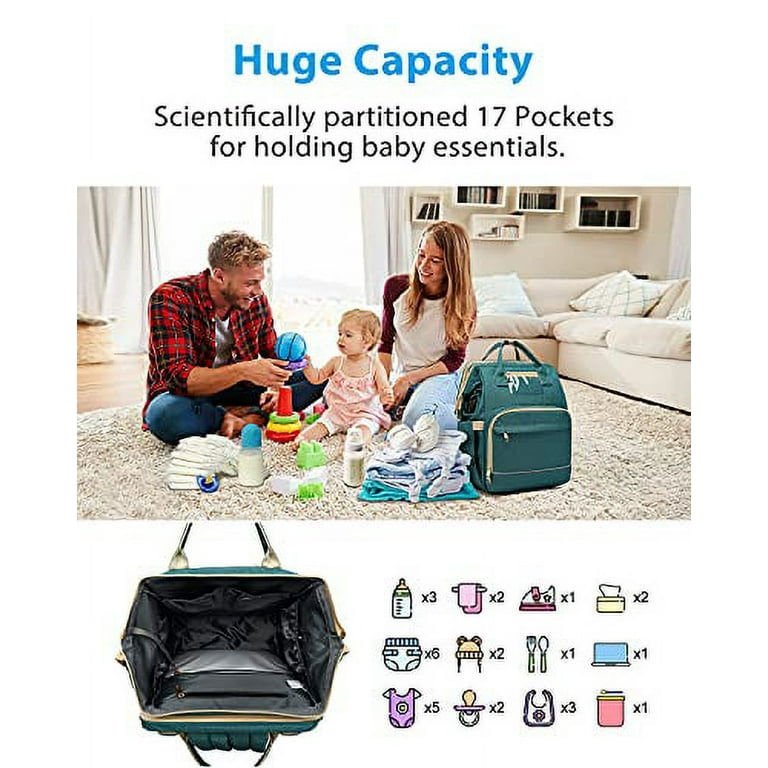 Diaper Bag Backpack, 19-Pockets Stylish Lightweight Baby Bags for Boys  Girls, Hamdjkto Machine Washable Mommy Dad Travel