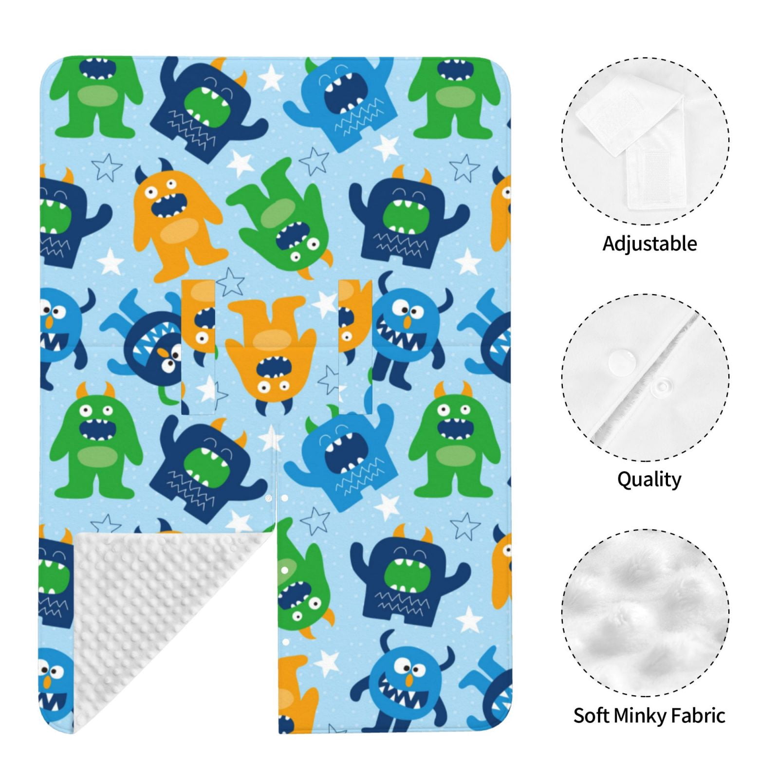 Naloa Cartoon Monster Baby Car Seat Cover, Breathable Baby Carrier Cover, Multiuse Baby Carrier Cover & Nursing Breastfeeding Cover