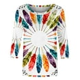 thumbnail image 4 of Mceream Mardi Gras Shirts for Women Funny Printed Graphic 3/4 Sleeve Crewneck Tops Pullovers Blouses 2026 Carnival Outfit Multicolor M, 4 of 8