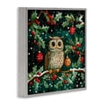 thumbnail image 3 of Stupell Industries Winter Owl with Gentle Snowfall Gray Framed Giclee Art, design by Yen, 24 x 24, 3 of 8