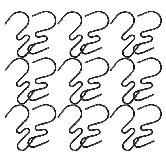 MOKKHNB 20Pcs Black S Shaped Hooks for Kitchen Bathroom Garage and Multifunctional Storage