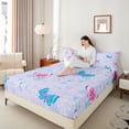 thumbnail image 4 of Homewish Flying Dragonflies Butterflies Twin Sheet Sets 3pcs for Boys Girls,Spring Garden Twin Fitted Sheet Microfiber,Chic Flowers Breathable Flat Sheet,Microfiber Bedroom Decor, 4 of 7
