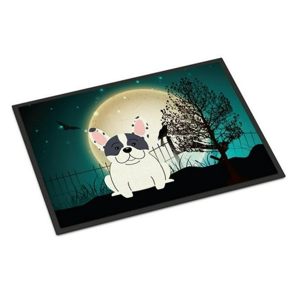 Carolines Treasures BB2201JMAT Halloween Scary French Bulldog Piebald Indoor or Outdoor Mat, 24 x 0.25 x 36 in.