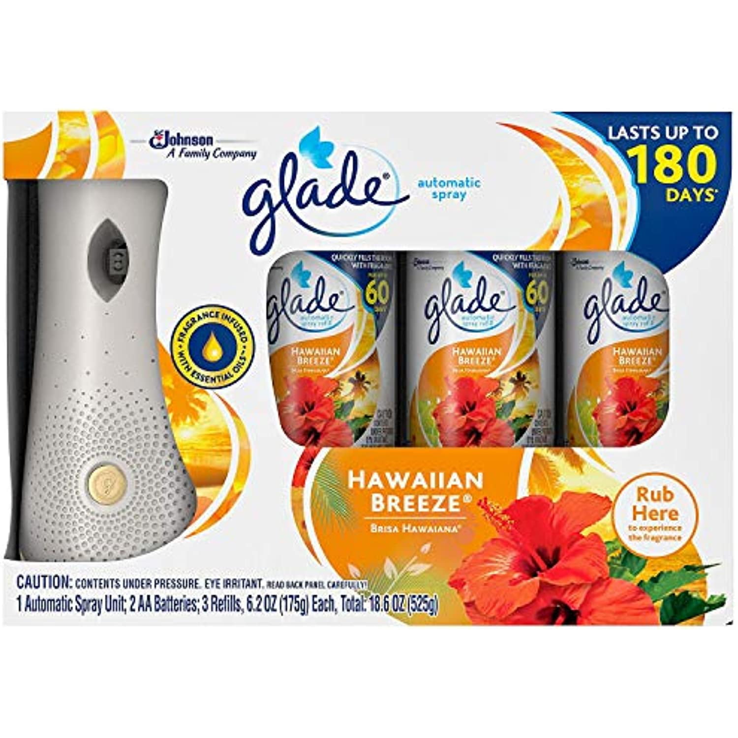 Glade Automatic Spray Hawaiian Breeze 1 Automatic Spray Unit; 2 Aa