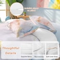 thumbnail image 2 of Gold Striped Bedding Duvet Cover Set Full Size 4 Pieces Marble Blue Pink Gradient Stripes Bedding Set with Zipper Closure, 1 Comforter Cover 86x90 Inches 1 Flat Sheet & 2 Pillow Cases, 2 of 9