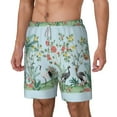 thumbnail image 2 of Gaeub Chinoiserie Floral Palm Tree Mens Swim Trunks Stretch Beach Shorts Quick Dry for Men Swim Shorts Swimwear with Pockets- Small, 2 of 9