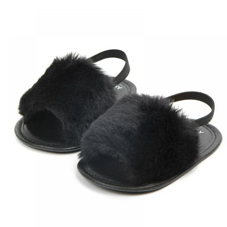 

Clearance! Infant Kids Boys Girls Soft Sole Shoes Anti-Slip Walking Shoes Plush Slide Sandal Princess Soft Sole Bottom Shoes