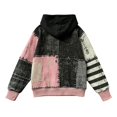 thumbnail image 3 of JIAYUE Women Pullover Hoodie Long Sleeve Patchwork Monster Face Print Sweatshirt With Pocket for Daily Streetwear, 3 of 4