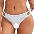 thumbnail image 5 of Women's Thongs Underwear Fashion Cute Lace High-Waist Seamless Trendy V-Shape Underpants Breathable Lightweight Soft Briefs, 5 of 5