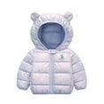 thumbnail image 2 of Hicidod Baby Winter Jacket Cute Bear Ears Hooded Long Sleeve Warm Down Coats Lightweight Printed Thick Puffy Puffer Jackets, 2 of 5